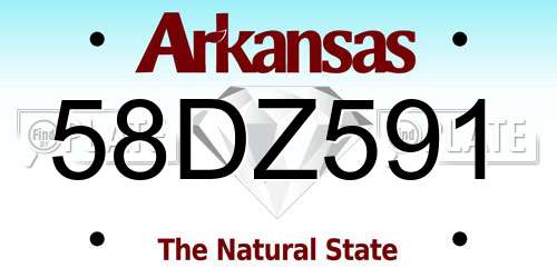 58DZ591 Arkansas License Plate