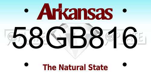 58GB816 Arkansas License Plate