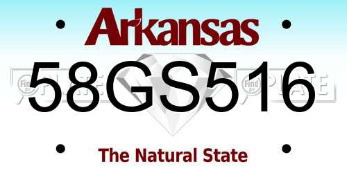 58GS516 Arkansas License Plate