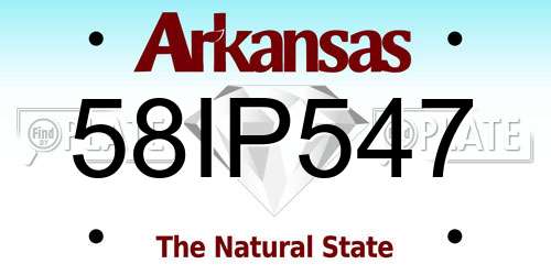 58IP547 Arkansas License Plate