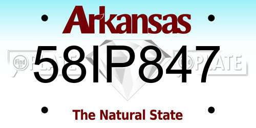 58IP847 Arkansas License Plate