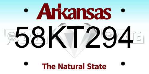 58KT294 Arkansas License Plate