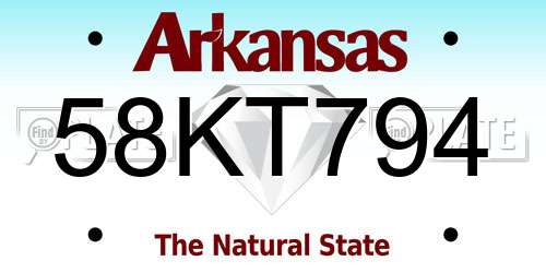 58KT794 Arkansas License Plate