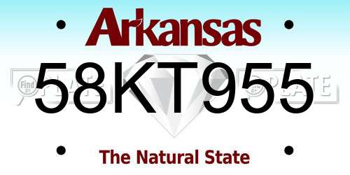58KT955 Arkansas License Plate