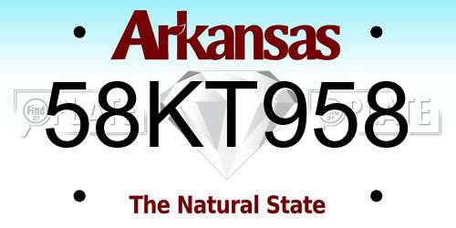 58KT958 Arkansas License Plate