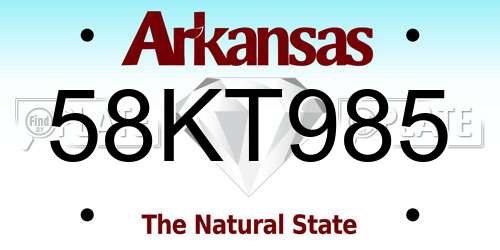 58KT985 Arkansas License Plate