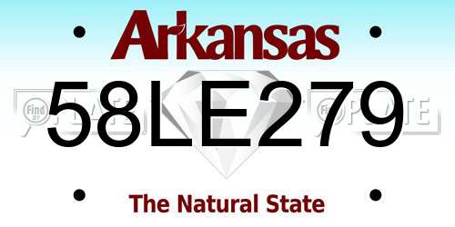 58LE279 Arkansas License Plate