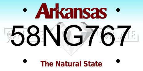 58NG767 Arkansas License Plate