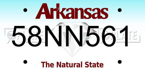 58NN561 Arkansas License Plate