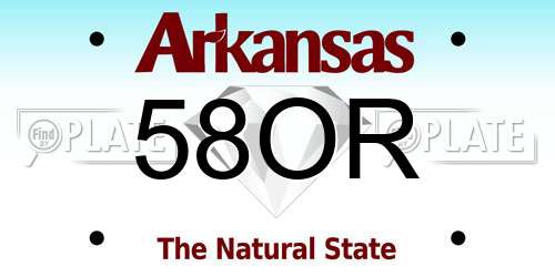 58OR Arkansas License Plate