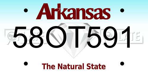 58OT591 Arkansas License Plate