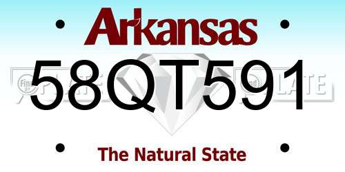 58QT591 Arkansas License Plate