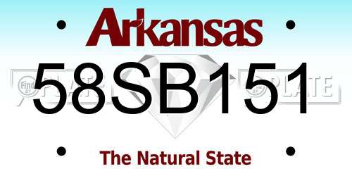 58SB151 Arkansas License Plate