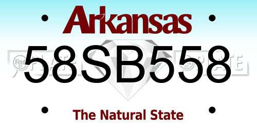 58SB558 Arkansas License Plate