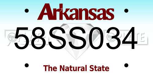 58SS034 Arkansas License Plate
