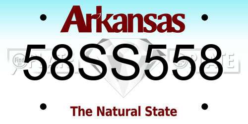 58SS558 Arkansas License Plate