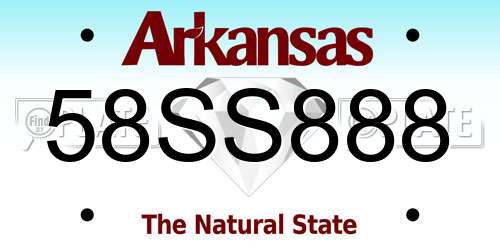 58SS888 Arkansas License Plate