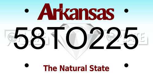 58TO225 Arkansas License Plate