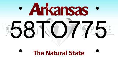 58TO775 Arkansas License Plate