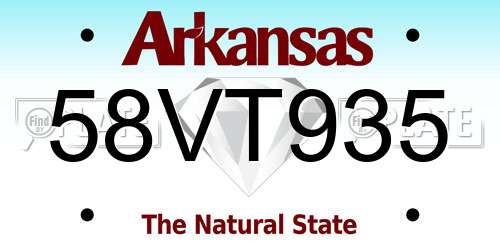 58VT935 Arkansas License Plate
