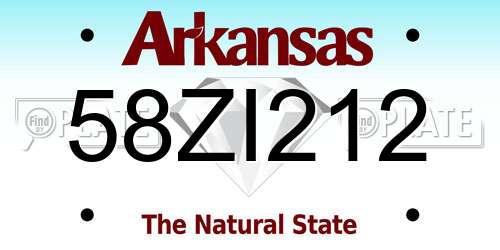 58ZI212 Arkansas License Plate