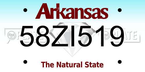 58ZI519 Arkansas License Plate
