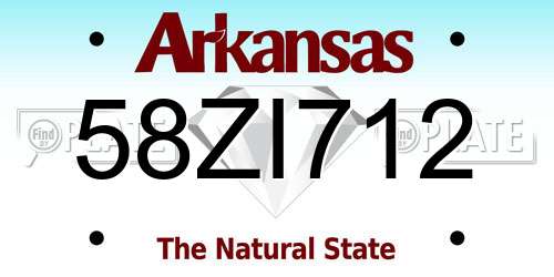 58ZI712 Arkansas License Plate