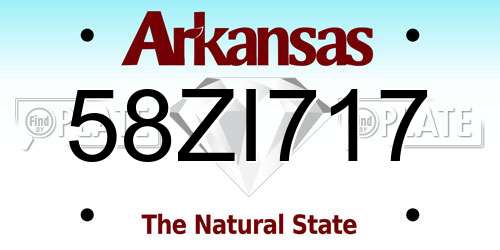 58ZI717 Arkansas License Plate