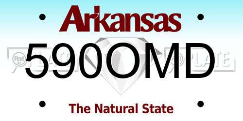 590OMD Arkansas License Plate