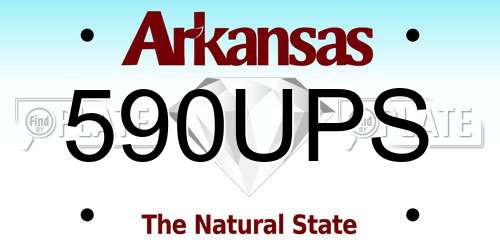 590UPS Arkansas License Plate