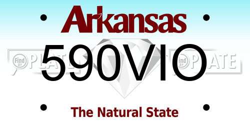 590VIO Arkansas License Plate