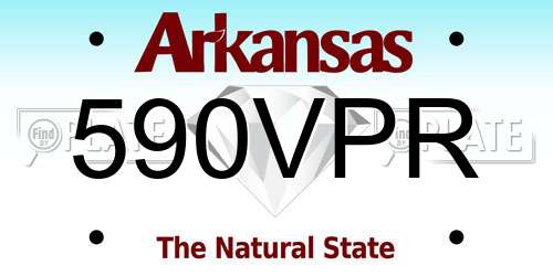 590VPR Arkansas License Plate