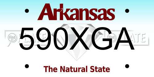 590XGA Arkansas License Plate