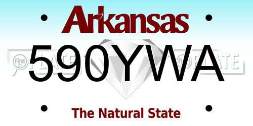 590YWA Arkansas License Plate
