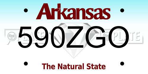 590ZGO Arkansas License Plate