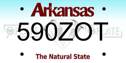 590ZOT Arkansas License Plate