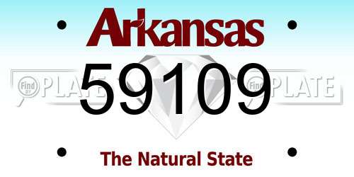 59109 Arkansas License Plate