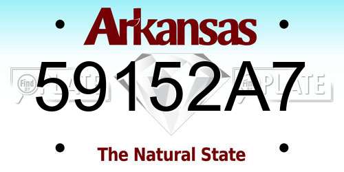 59152A7 Arkansas License Plate