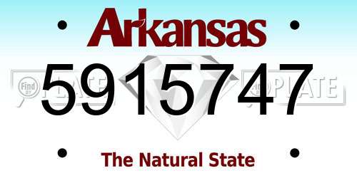 5915747 Arkansas License Plate