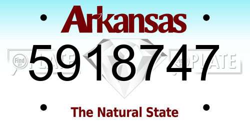 5918747 Arkansas License Plate