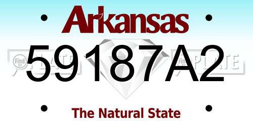 59187A2 Arkansas License Plate