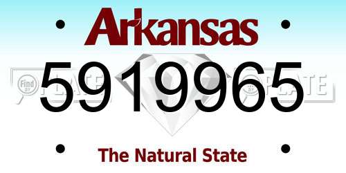 5919965 Arkansas License Plate