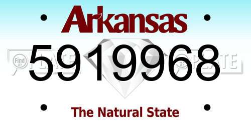 5919968 Arkansas License Plate