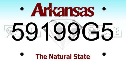 59199G5 Arkansas License Plate