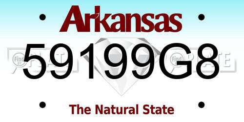 59199G8 Arkansas License Plate