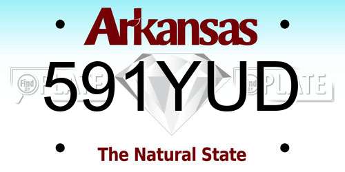 591YUD Arkansas License Plate