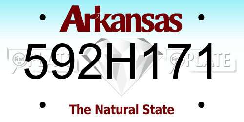 592H171 Arkansas License Plate