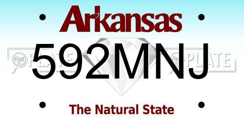 592MNJ Arkansas License Plate