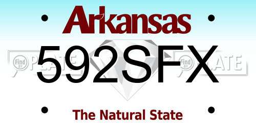 592SFX Arkansas License Plate