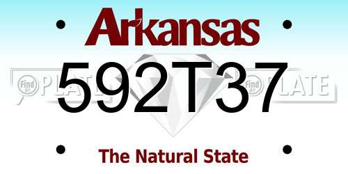 592T37 Arkansas License Plate